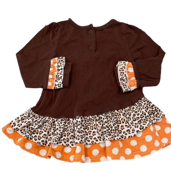 Nannette Size 24M Appliquéd Pumpkin Asymmetrical Ruffled Dress/Tunic - Picture 2 of 3